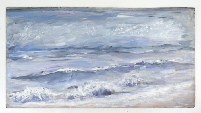 mid 20th century impressionist seascape painting 9313