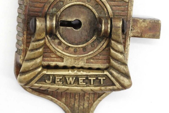 mid 20th century jewett bronze right hand ice box lock 5923