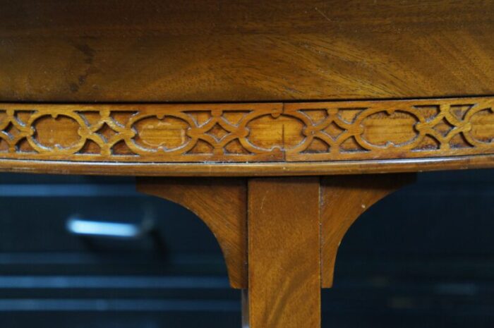 mid 20th century mersman attributed regency mahogany 2 tier round pedestal tea table plant stand 4883