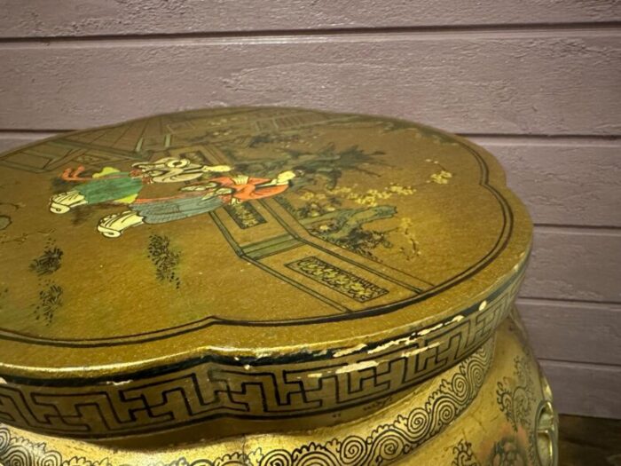 mid 20th century wooden chinese garden stool 0482