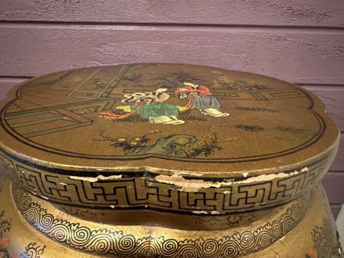 mid 20th century wooden chinese garden stool 1767