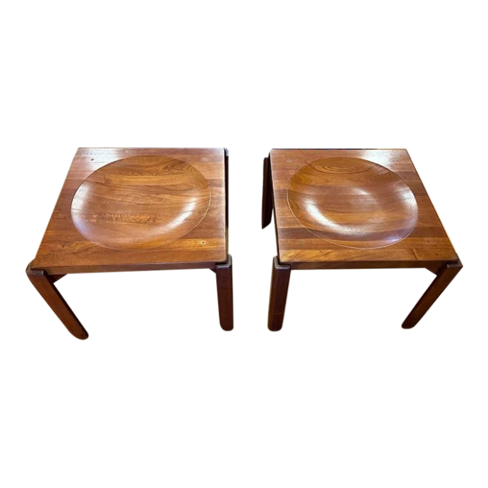 mid century 1960s pair of rare reversible side tables by yngve ekstrom of sweden 4934