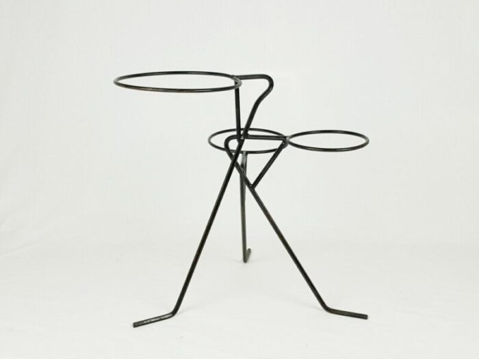 mid century black metal rod plant stand 1950s 8