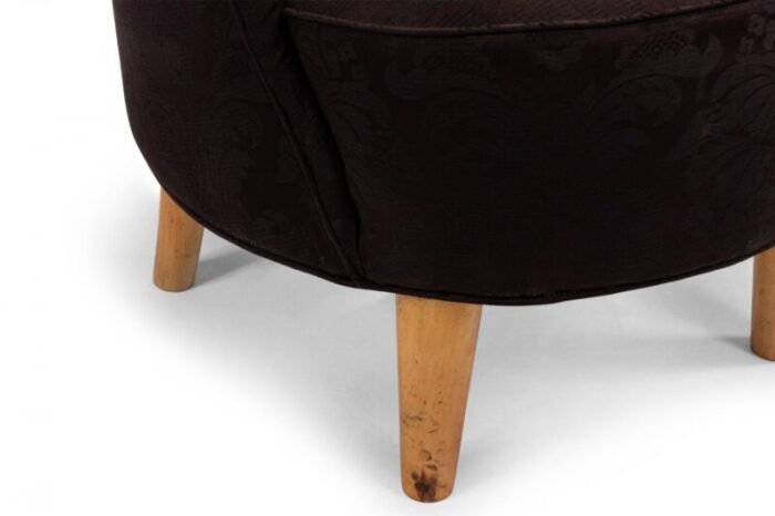 mid century black upholstered tub chair 0805