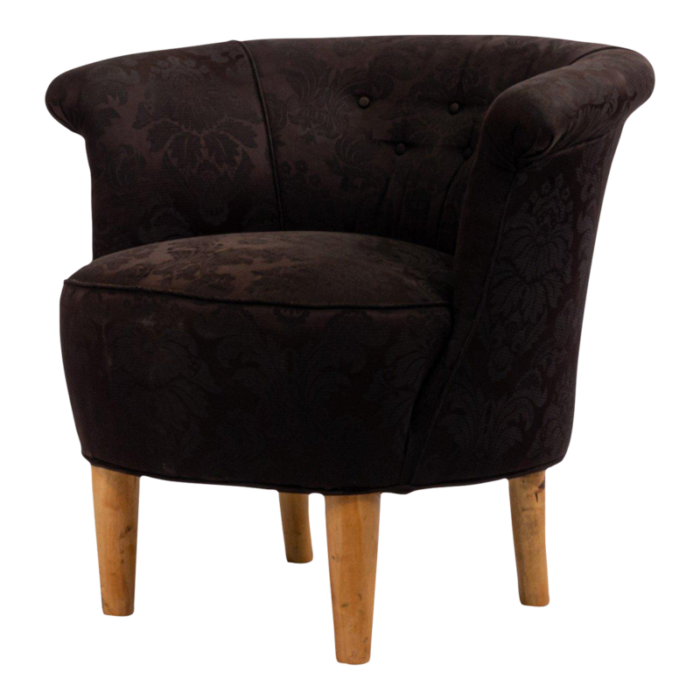 mid century black upholstered tub chair 2339