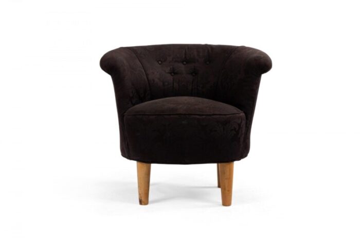 mid century black upholstered tub chair 2477