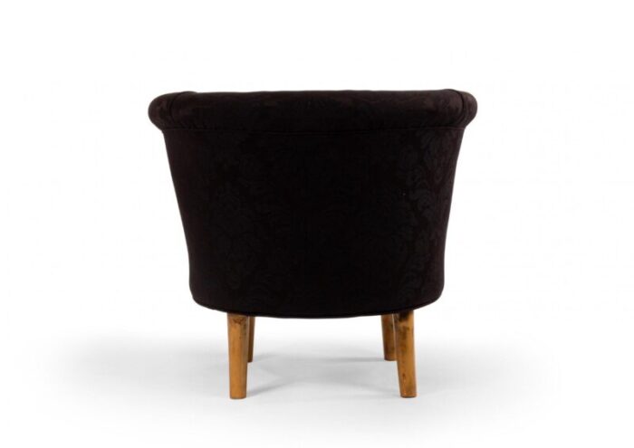 mid century black upholstered tub chair 5135