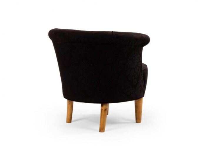 mid century black upholstered tub chair 6459