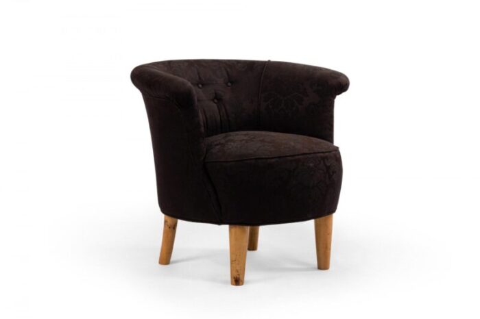 mid century black upholstered tub chair 7796