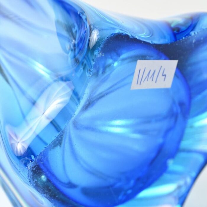 mid century blue sommerso murano glass vase 1960s 10