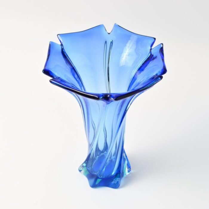 mid century blue sommerso murano glass vase 1960s 12