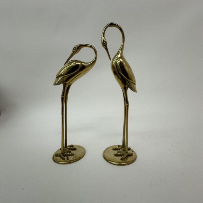 mid century brass birds 1970s set of 2 1