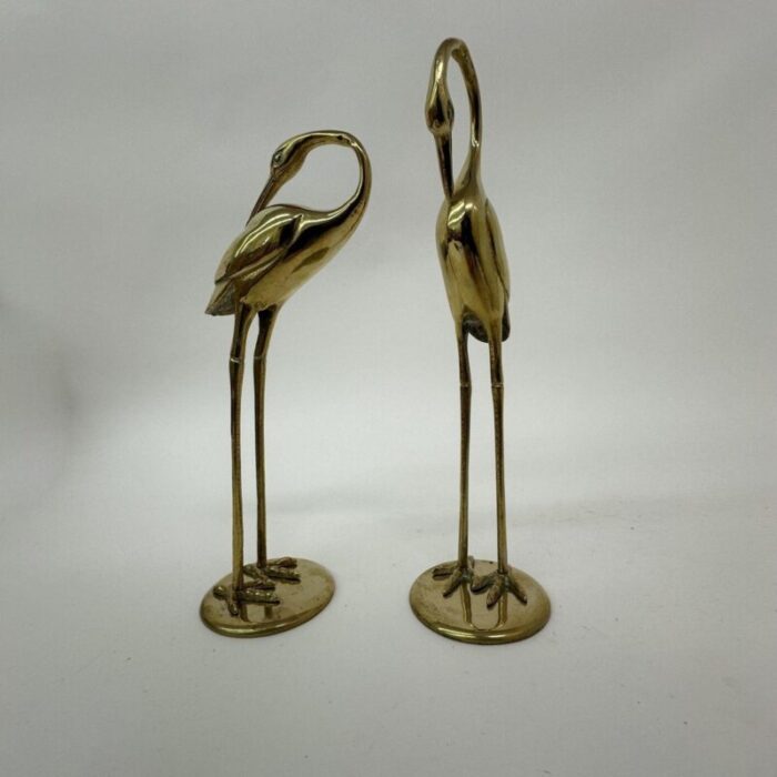 mid century brass birds 1970s set of 2 10