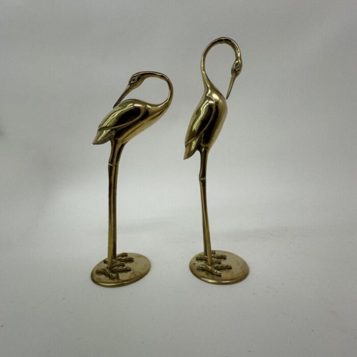 mid century brass birds 1970s set of 2 11