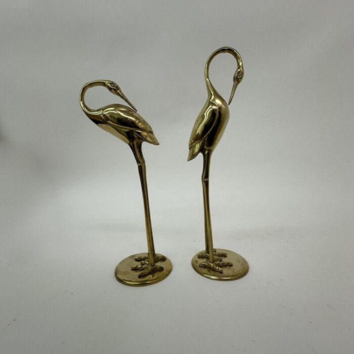 mid century brass birds 1970s set of 2 12