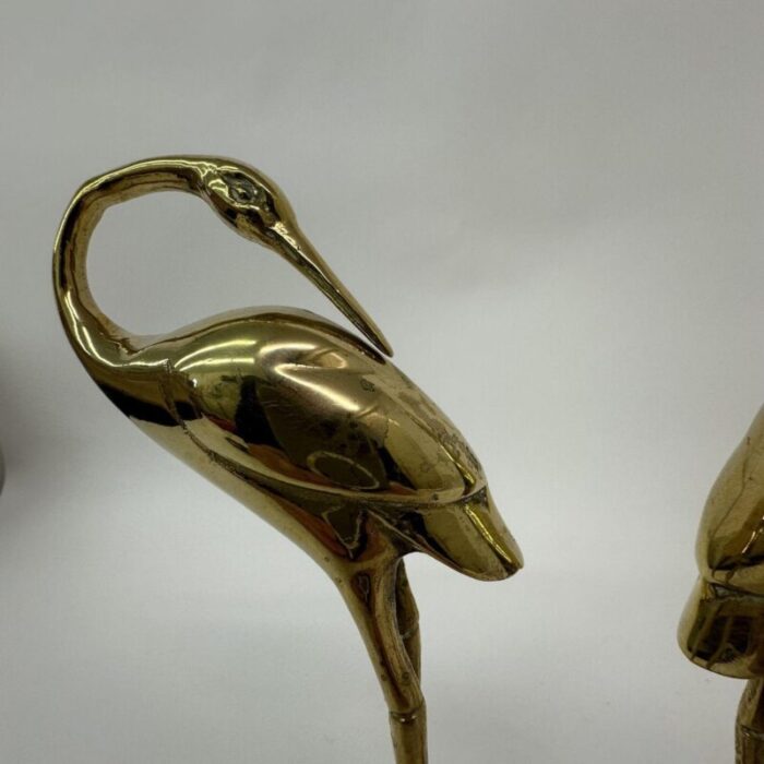 mid century brass birds 1970s set of 2 13