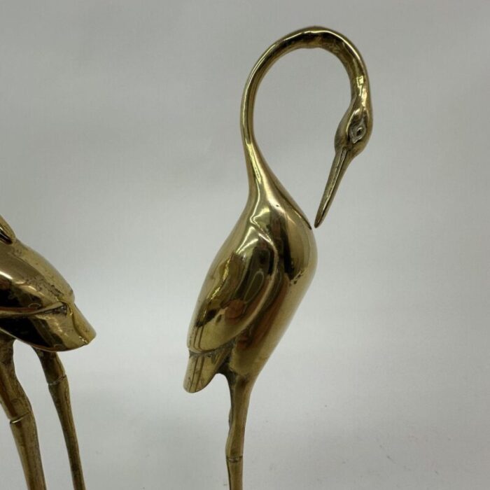 mid century brass birds 1970s set of 2 14