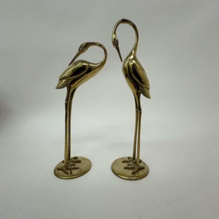 mid century brass birds 1970s set of 2 2