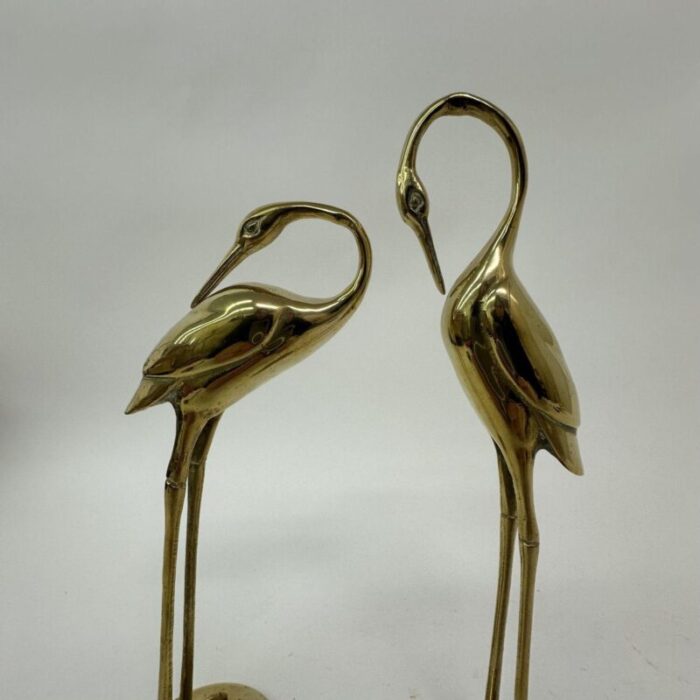 mid century brass birds 1970s set of 2 4