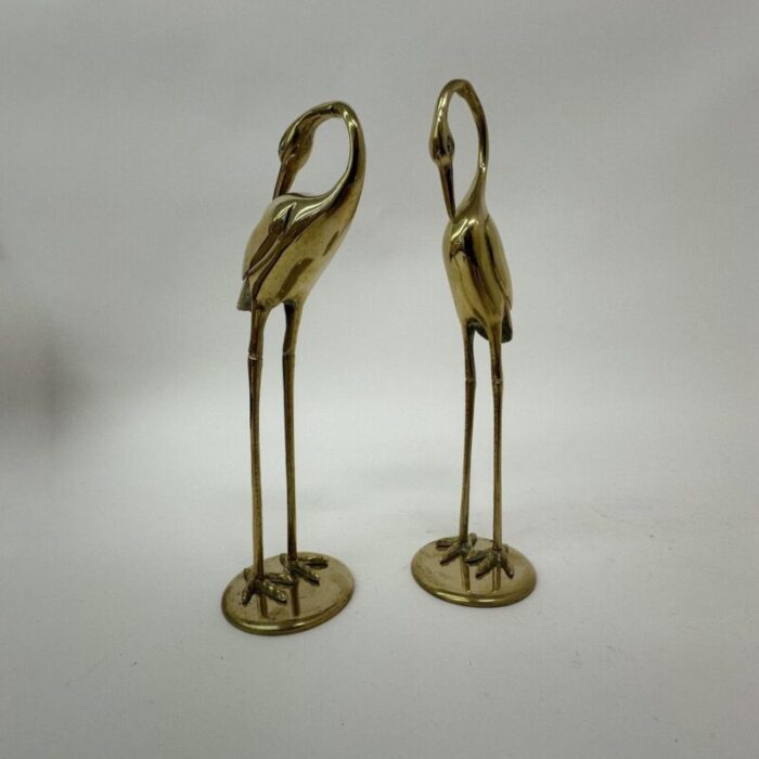 mid century brass birds 1970s set of 2 8