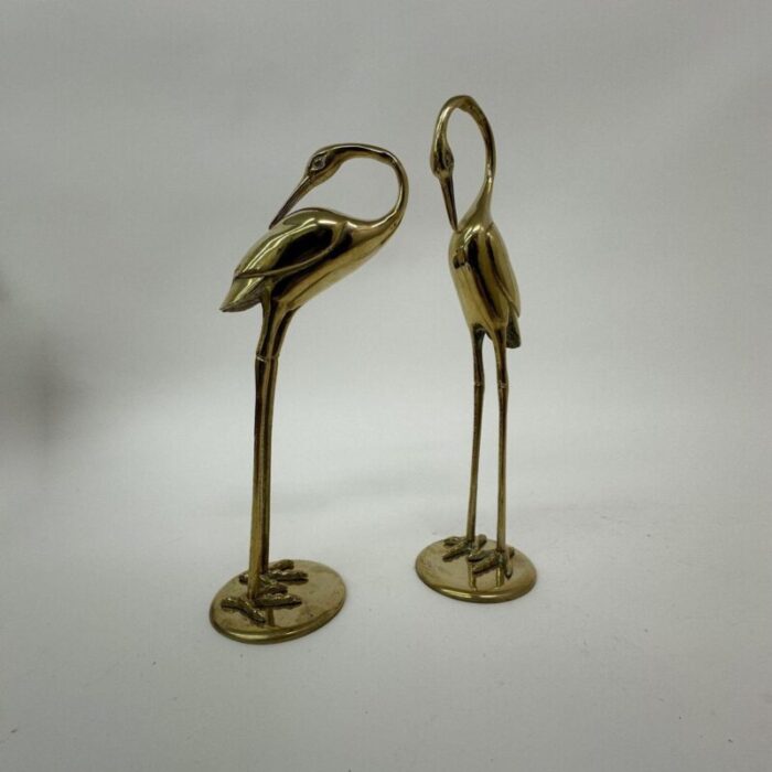 mid century brass birds 1970s set of 2 9