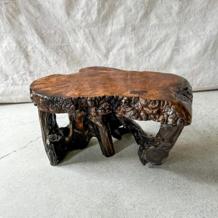 mid century burl wood live edge table 1139