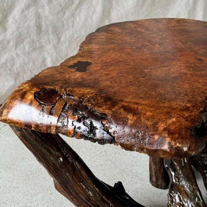 mid century burl wood live edge table 1568