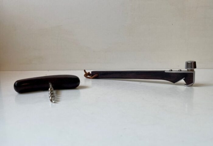 mid century danish corkscrew bottle opener in rosewood 1960s set of 2 4