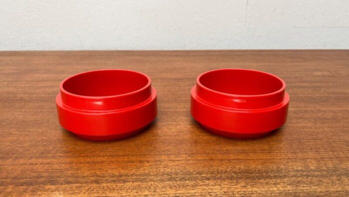 mid century danish space age red stacking bowls from nordsted design 1960s set of 2 13