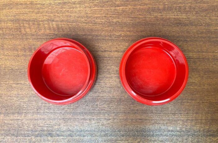 mid century danish space age red stacking bowls from nordsted design 1960s set of 2 4