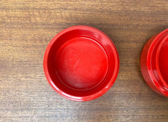 mid century danish space age red stacking bowls from nordsted design 1960s set of 2 6