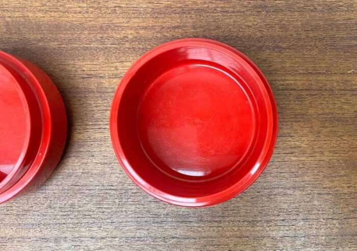 mid century danish space age red stacking bowls from nordsted design 1960s set of 2 7