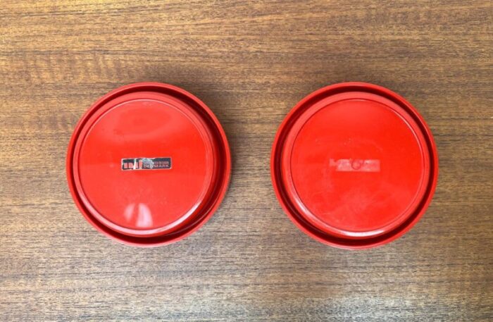 mid century danish space age red stacking bowls from nordsted design 1960s set of 2 9