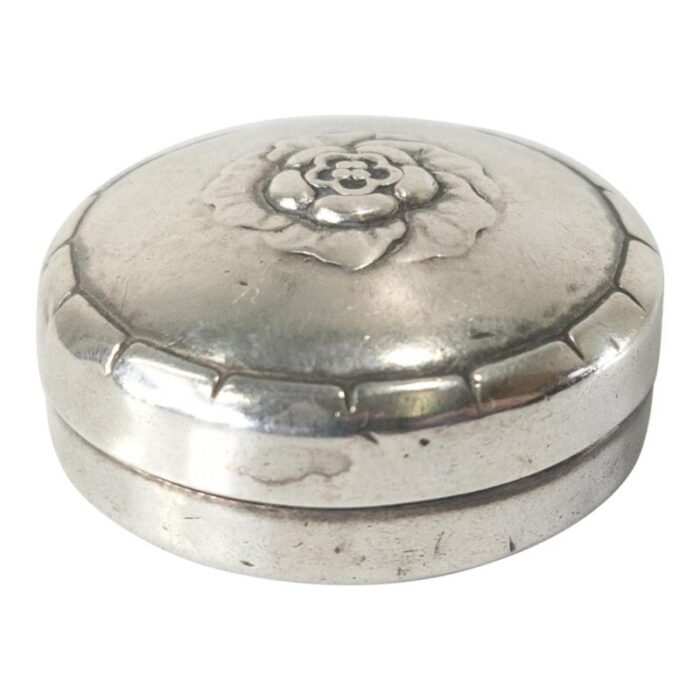 mid century danish sterling silver pill box by georg jensen 1