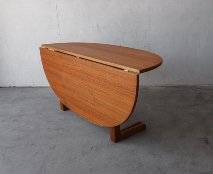 mid century danish teak drop leaf dining table desk 4925