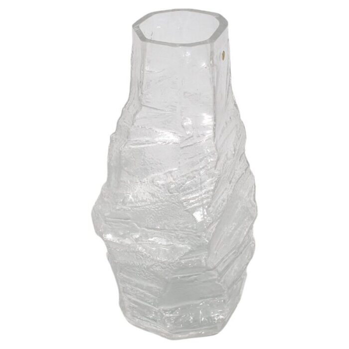 mid century glacier glass vase from peill putzler germany 1970s 1