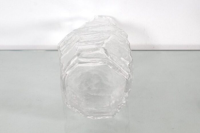 mid century glacier glass vase from peill putzler germany 1970s 10