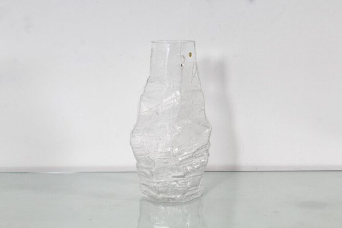 mid century glacier glass vase from peill putzler germany 1970s 3