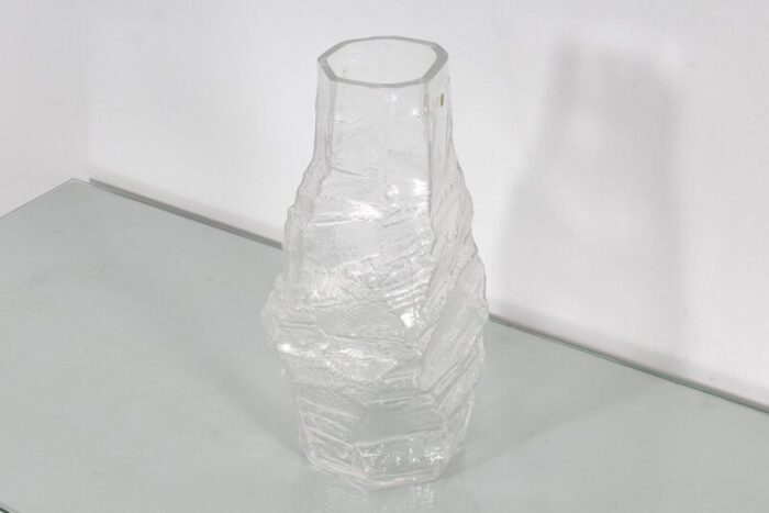 mid century glacier glass vase from peill putzler germany 1970s 5