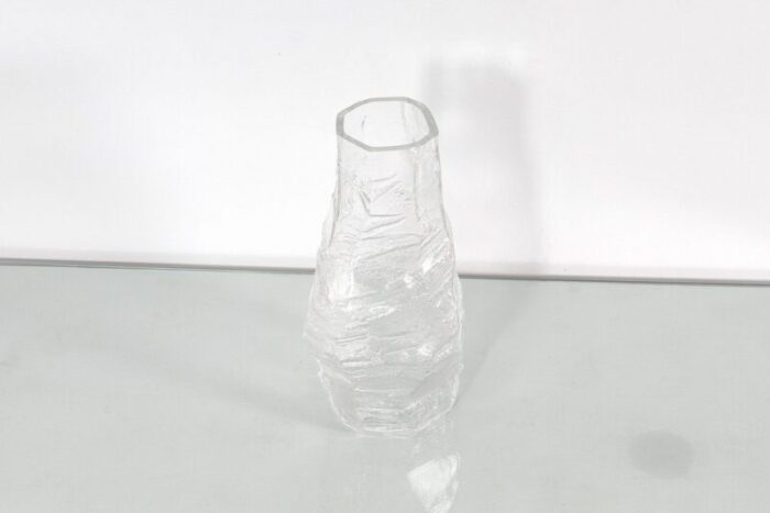 mid century glacier glass vase from peill putzler germany 1970s 6