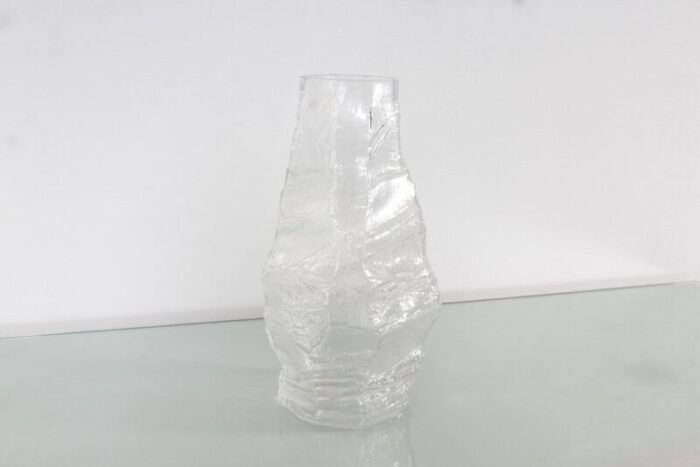 mid century glacier glass vase from peill putzler germany 1970s 8