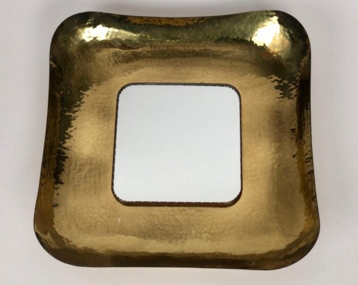 mid century hand hammered brass mirror austria 1950s 11