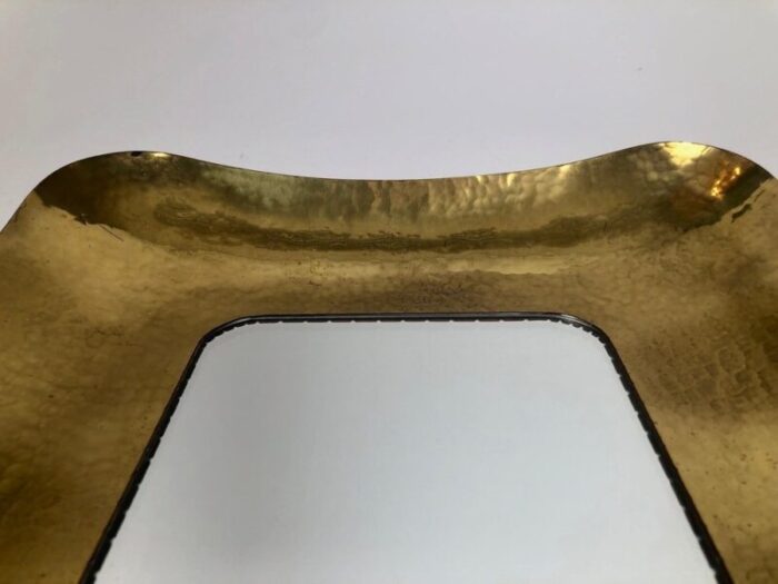 mid century hand hammered brass mirror austria 1950s 5