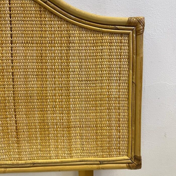 mid century italian single cane and bamboo headboard 1970s 2