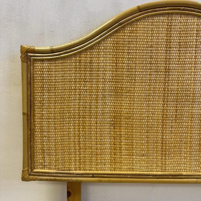 mid century italian single cane and bamboo headboard 1970s 6