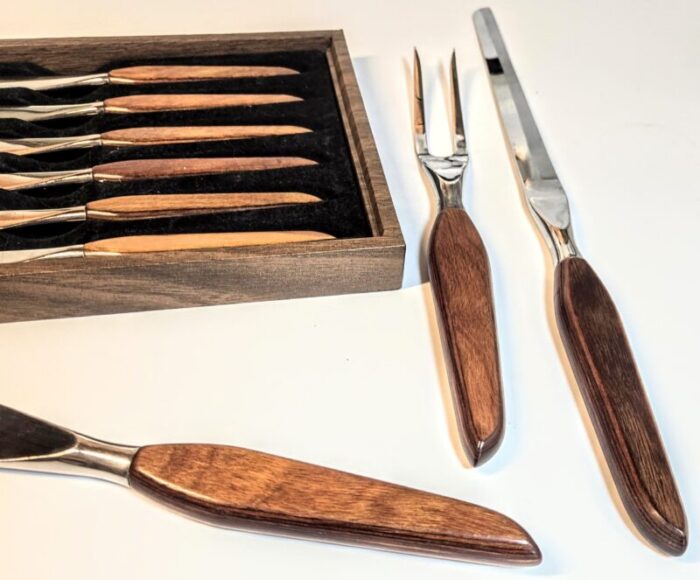 mid century knife set set of nine 0358