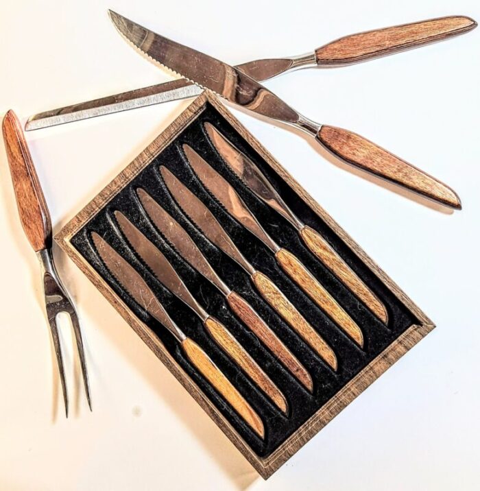 mid century knife set set of nine 3950