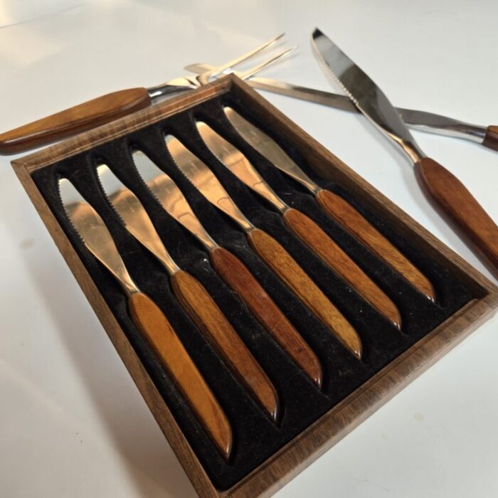 mid century knife set set of nine 9958