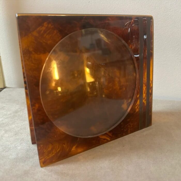 mid century modern fake tortoise shell acrylic and brass picture frame 1970s 4