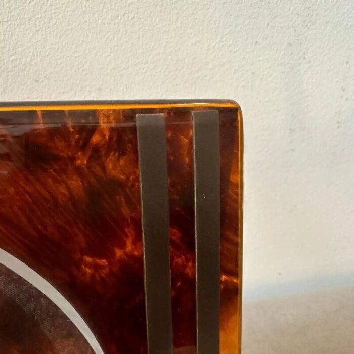 mid century modern fake tortoise shell acrylic and brass picture frame 1970s 7